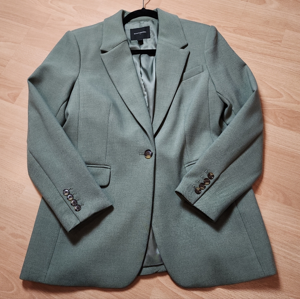 Banana Republic Green Blazer Single Button Pockets Lined Women's Size 10